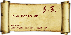 Jehn Bertalan névjegykártya