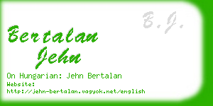 bertalan jehn business card